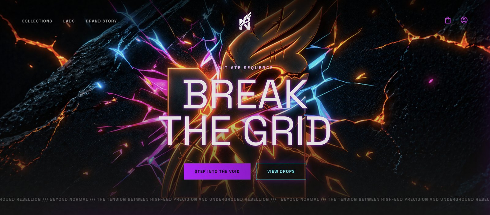 Beyond Normal homepage: Break the Grid